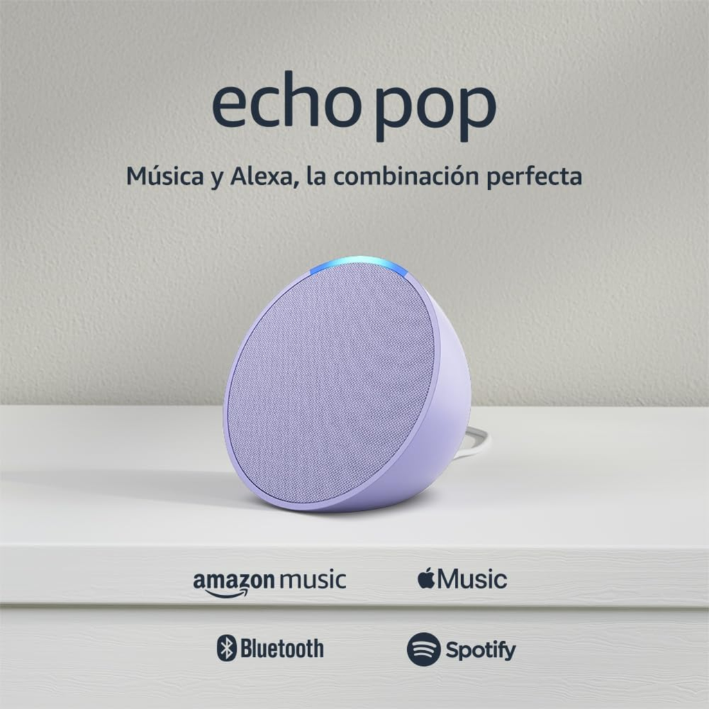 Amazon Echo Pop | Bocina inteligente y compacta con sonido definido y Alexa | Lavanda | UPC: 840080594804