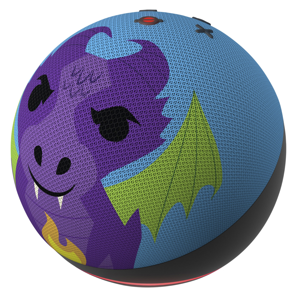 Amazon Echo Dot Kids 5th Gen (Fire Dragon) – Bocina Inteligente con Alexa, Control Parental, Audio Mejorado, Incluye 1 Año de Amazon Kids+ (UPC 840080543413)