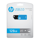  USB HP 128GB FLASH 2.0 AZUL CON GRIS P-FD128HPV150W-GE