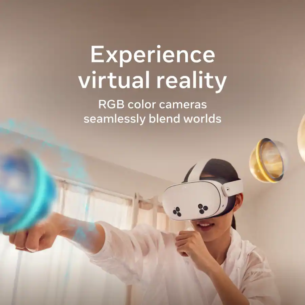 Meta Quest 3S – Visor de Realidad Virtual All-in-One 128GB, Alta Resolución, Procesamiento Avanzado, Diseño Ligero y Soporte para Juegos y Apps VR (Nuevo)