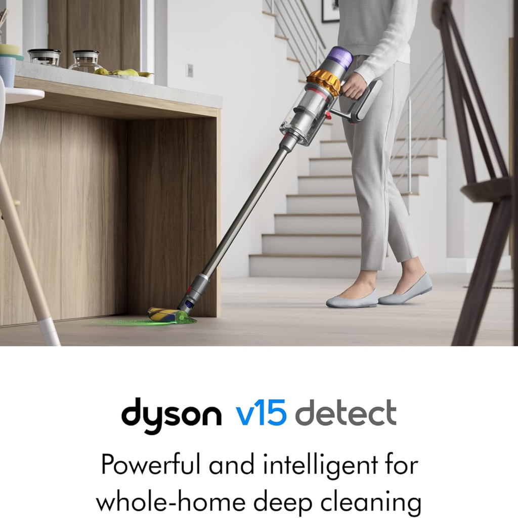Aspiradora Dyson V15 Detect Pro | Yellow/Nickel | Tecnología Láser de Polvo Invisible | 230 AW | Nueva