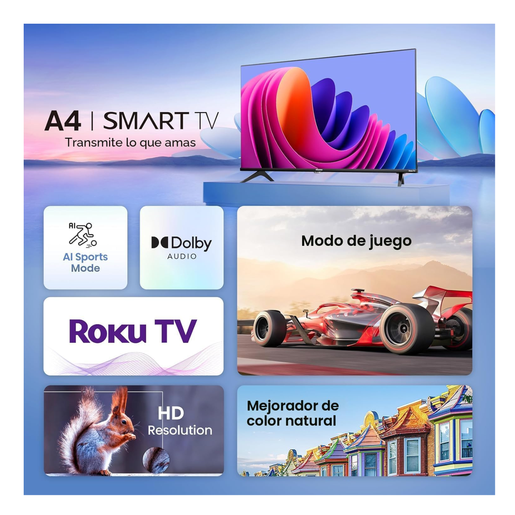 Hisense - 32" Class A4 Series HD 720P LED Smart Roku TV (2025)