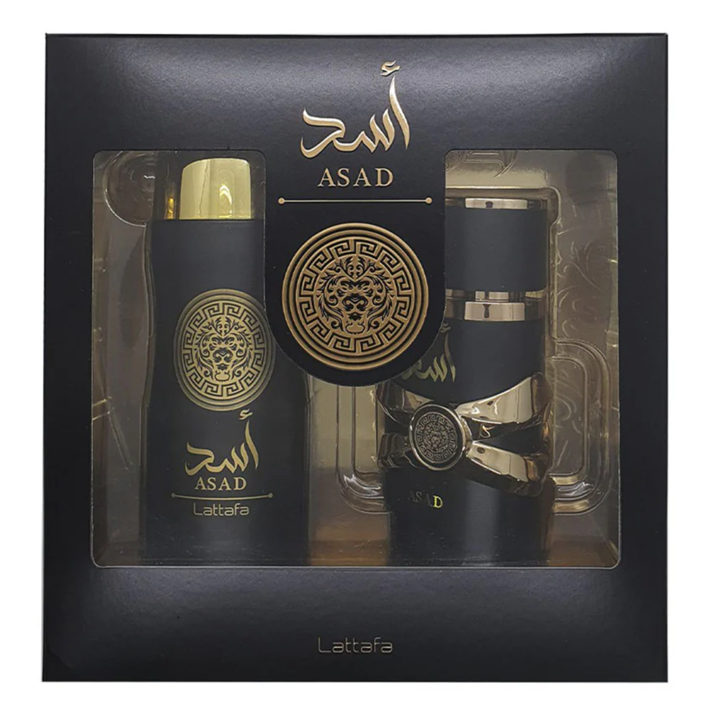Set de Regalo Lattafa Asad para Hombre - EDP 100ml + Body Spray 200ml