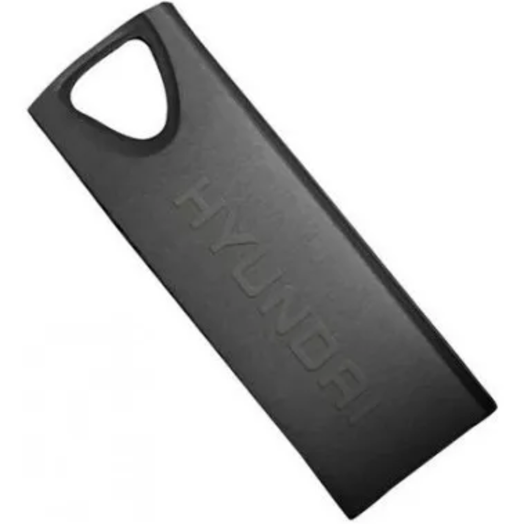 Memoria USB 16GB Hyundai Bravo Deluxe | Cuerpo Metálico Negro | USB 2.0 de Alta Velocidad | Elegante y Resistente | Nuevo Sellado | Para Llaveros y Uso Profesional