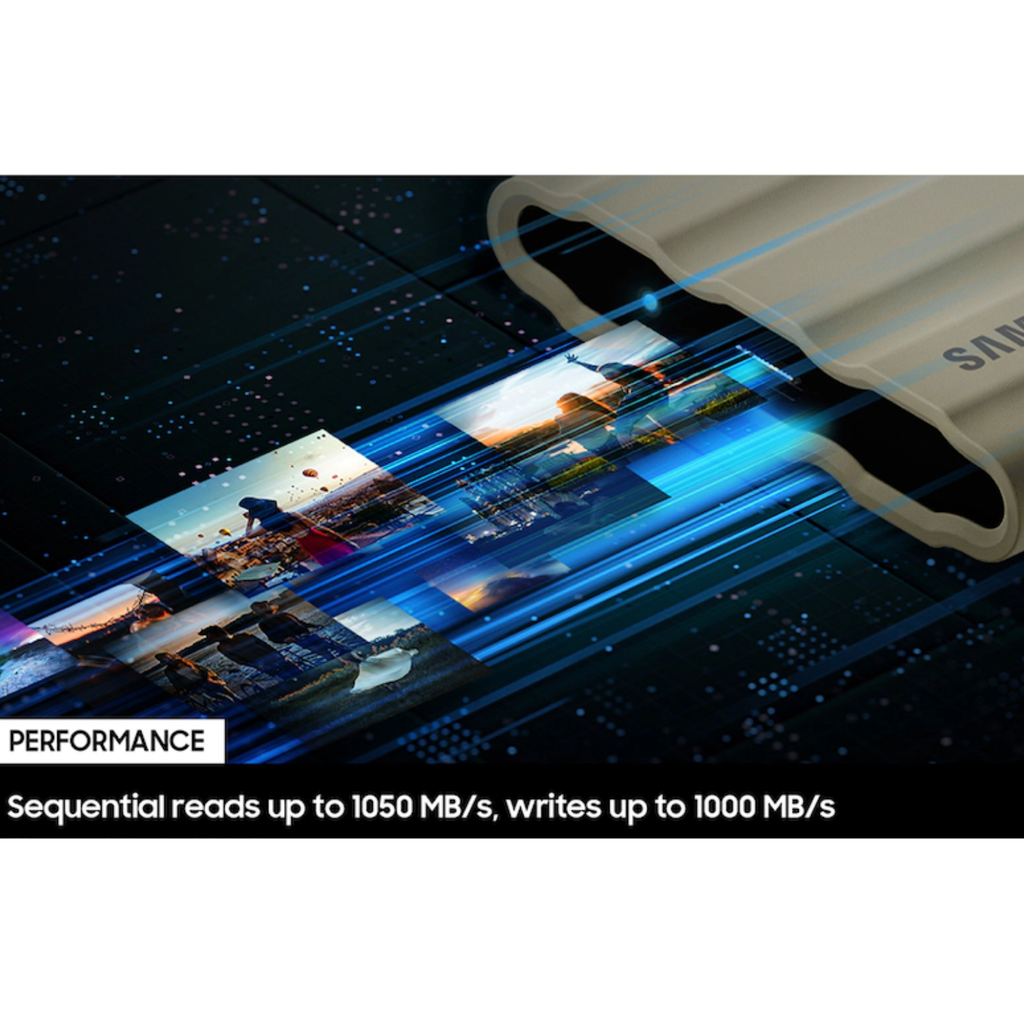 SSD Portátil Samsung T7 Shield 1TB | USB 3.2 Gen 2 | Ref. MU-PE1T0S/AM | Resistente al Agua y Polvo IP65 | Negro | 1050 MB/s