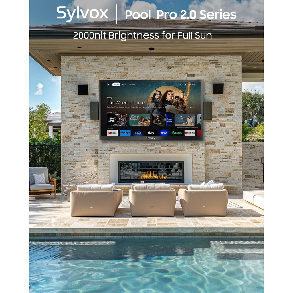 Pool Pro 2.0 43" QLED Outdoor TV Full Sun 2000 nits – Smart Google TV 4K UHD, Waterproof, Ultra Bright – Modelo OQ43A2KHGF