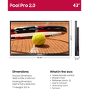 Pool Pro 2.0 43" QLED Outdoor TV Full Sun 2000 nits – Smart Google TV 4K UHD, Waterproof, Ultra Bright – Modelo OQ43A2KHGF
