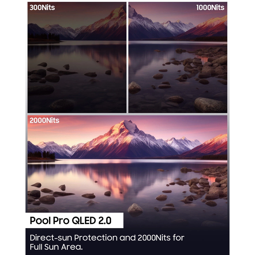 Pool Pro 2.0 65" QLED Full Sun Outdoor TV – 4K UHD, 2000 nits, Google TV, Clima Extremo, Ideal para Exteriores – OQ65A2KHGF