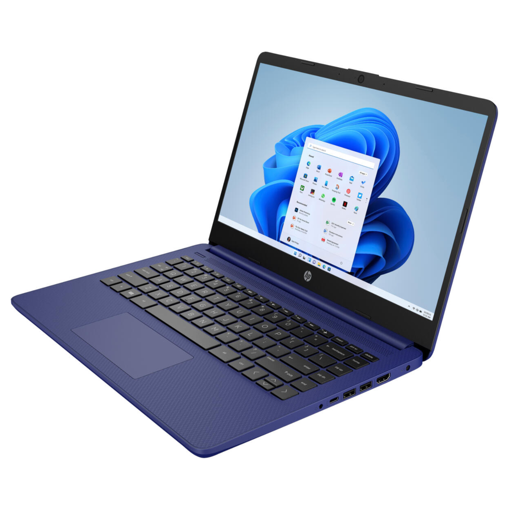 HP 14-dq0705 Laptop 14" Touchscreen - Intel Celeron N4120, 4GB RAM, 64GB eMMC, Win 11 Home S - Blue (Grado A)