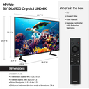 Samsung UN50DU6900DXZA 50" Crystal UHD 4K Smart TV – HDR, Wi-Fi, Tizen OS, Diseño Delgado – Refurbished