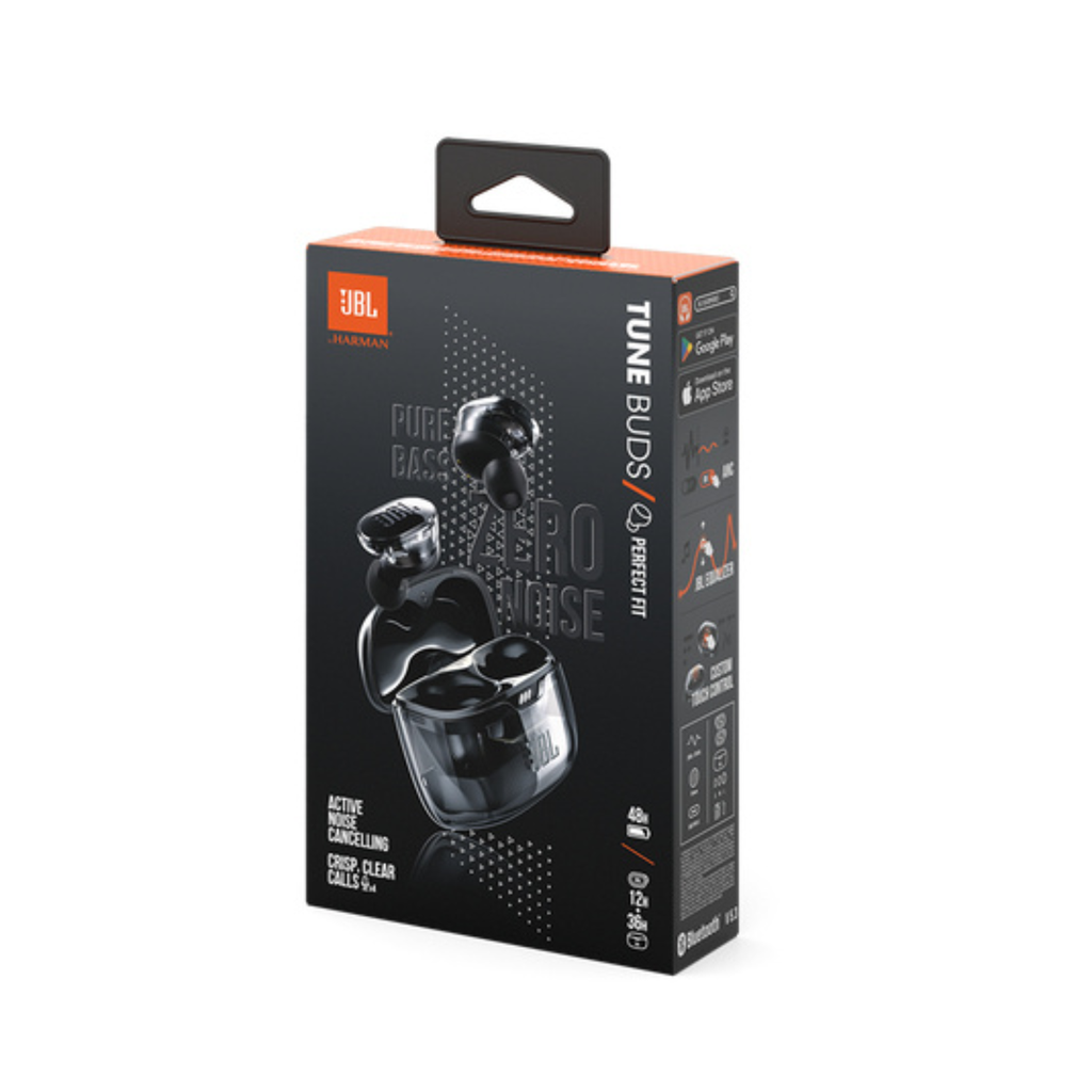 JBL Tune Buds Ghost 2 – Audífonos True Wireless Bluetooth con Cancelación de Ruido, JBL Pure Bass, Micrófono Integrado, Color Black (Nuevo)