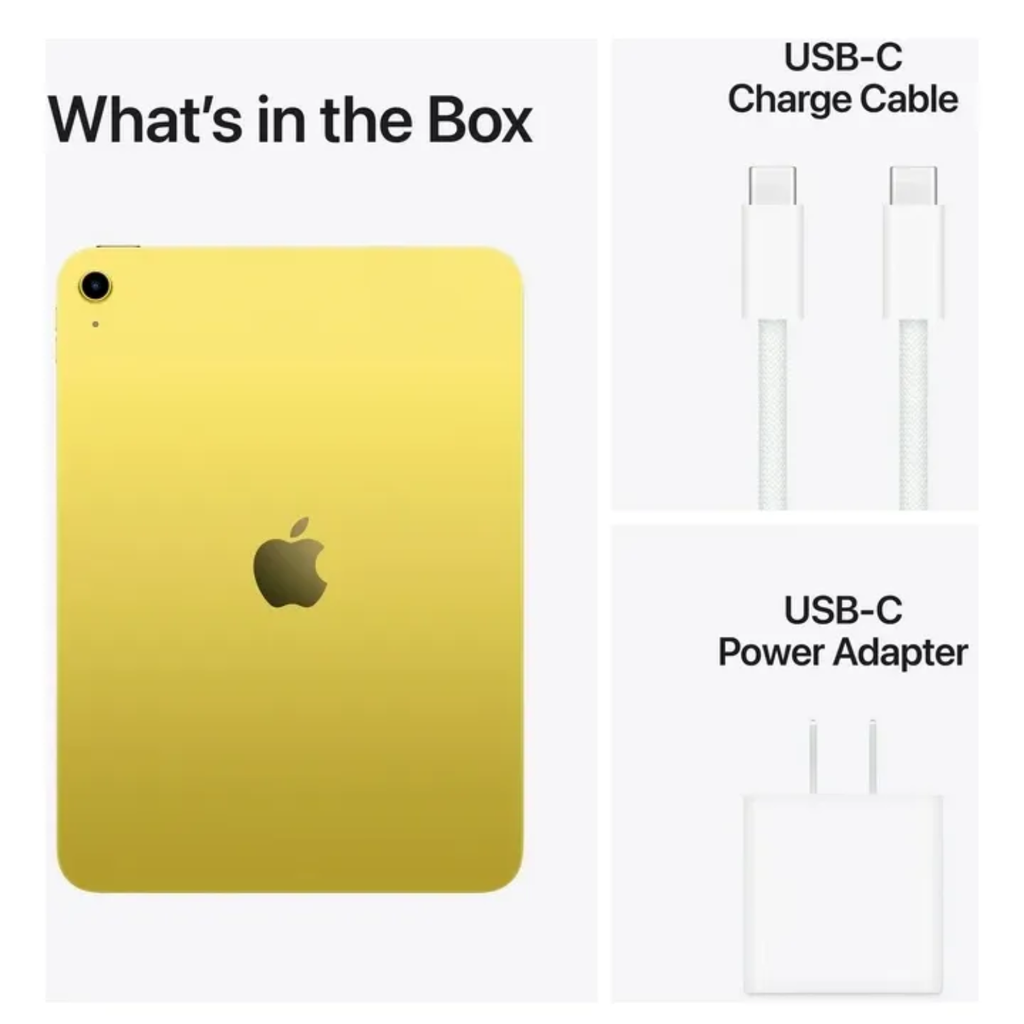Apple iPad A16 11" 128GB Wi-Fi – Pantalla Liquid Retina, Chip A16 Bionic, Cámaras 12MP, Touch ID, Batería de Día Completo, Color Yellow (Nuevo)