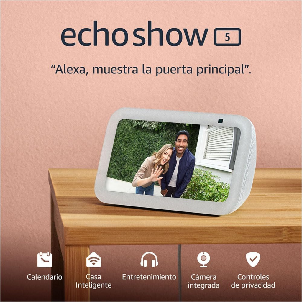 Amazon Echo Show 5 (3rd Gen) – Pantalla Inteligente 5.5", Alexa Integrada, Cámara, Wi-Fi, Color Glacier White – New Open Box