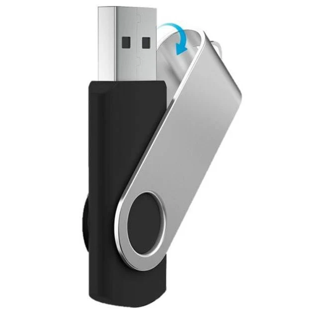 Memoria USB 32GB Hyundai Rotate Bravo | Diseño Giratorio Metálico | USB 2.0 High Speed | Sin Tapa | Nuevo Sellado | Para Llaveros, Escuela y Oficina