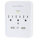 Supresor de Picos CyberPower CSP300WUR1 3 Tomas + 2 USB 600J Blanco (Refurbished B)