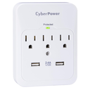 Supresor de Picos CyberPower CSP300WUR1 3 Tomas + 2 USB 600J Blanco (Refurbished B)