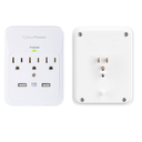 Supresor de Picos CyberPower CSP300WUR1 3 Tomas + 2 USB 600J Blanco (Refurbished B)