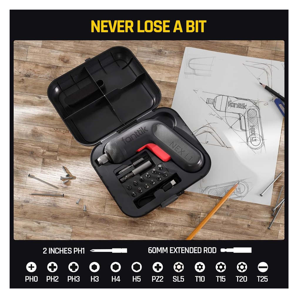 Destornillador Eléctrico Fanttik NEX L1 PRO - Torque Variable (0.5~6 Nm), Pantalla Digital y LED