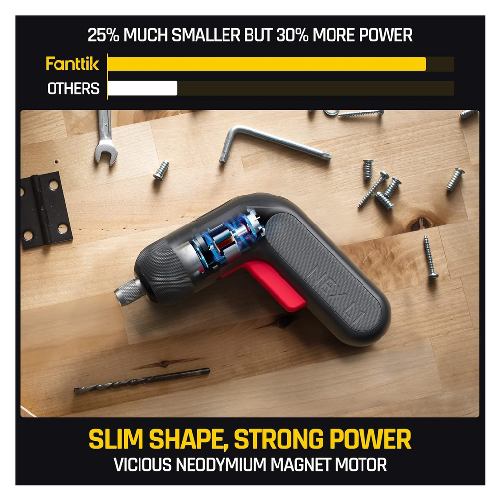 Destornillador Eléctrico Fanttik NEX L1 PRO - Torque Variable (0.5~6 Nm), Pantalla Digital y LED