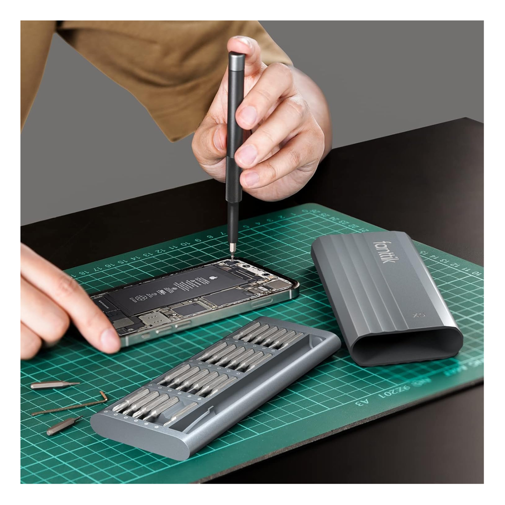 Juego de Destornilladores de Precisión Fanttik X5 (25 en 1) - Puntas Magnéticas de Acero S2 y Estuche de Aluminio