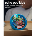 Amazon Echo Pop Kids – Bocina Inteligente con Alexa, Edición Marvel’s Avengers, Control Parental, Audio Mejorado, Contenido Kids+ (Nuevo)