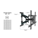 Soporte para TV Exterior S100MCMA0 – Full Motion, Resistente al Clima, Giratorio e Inclinable, Montaje en Pared para Pantallas Grandes – Nuevo