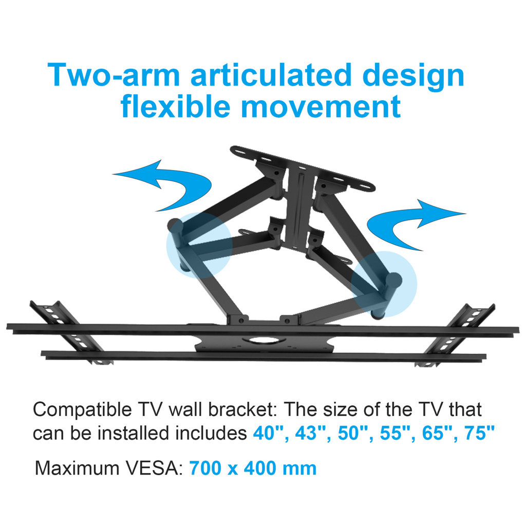 Soporte para TV Exterior S100MCMA0 – Full Motion, Resistente al Clima, Giratorio e Inclinable, Montaje en Pared para Pantallas Grandes – Nuevo