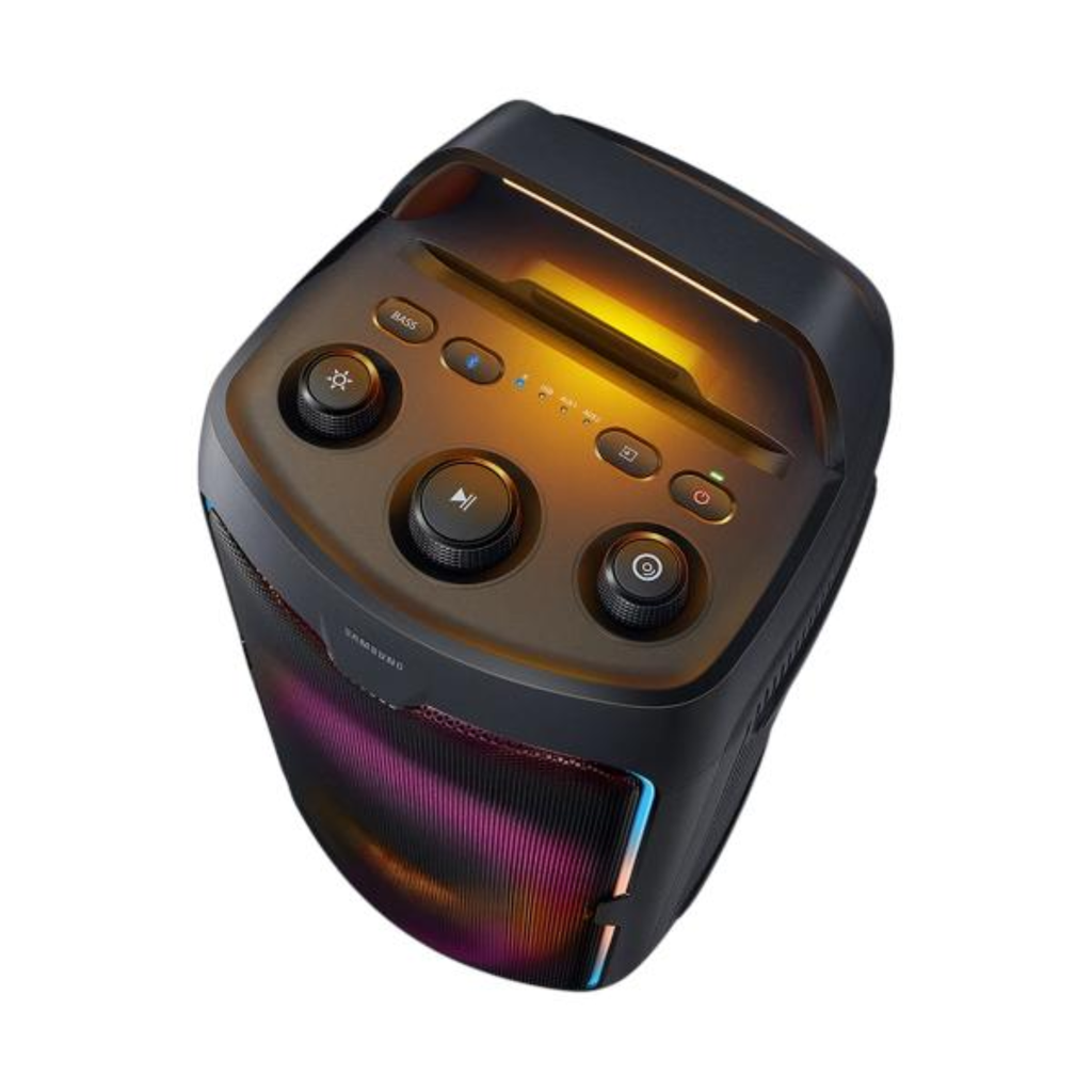 Bocina Portátil Samsung Sound Tower 160W - Sonido Bidireccional, Batería 12h, Bass Booster, Resistencia al Agua IPX5, Negro (MX-ST40F)