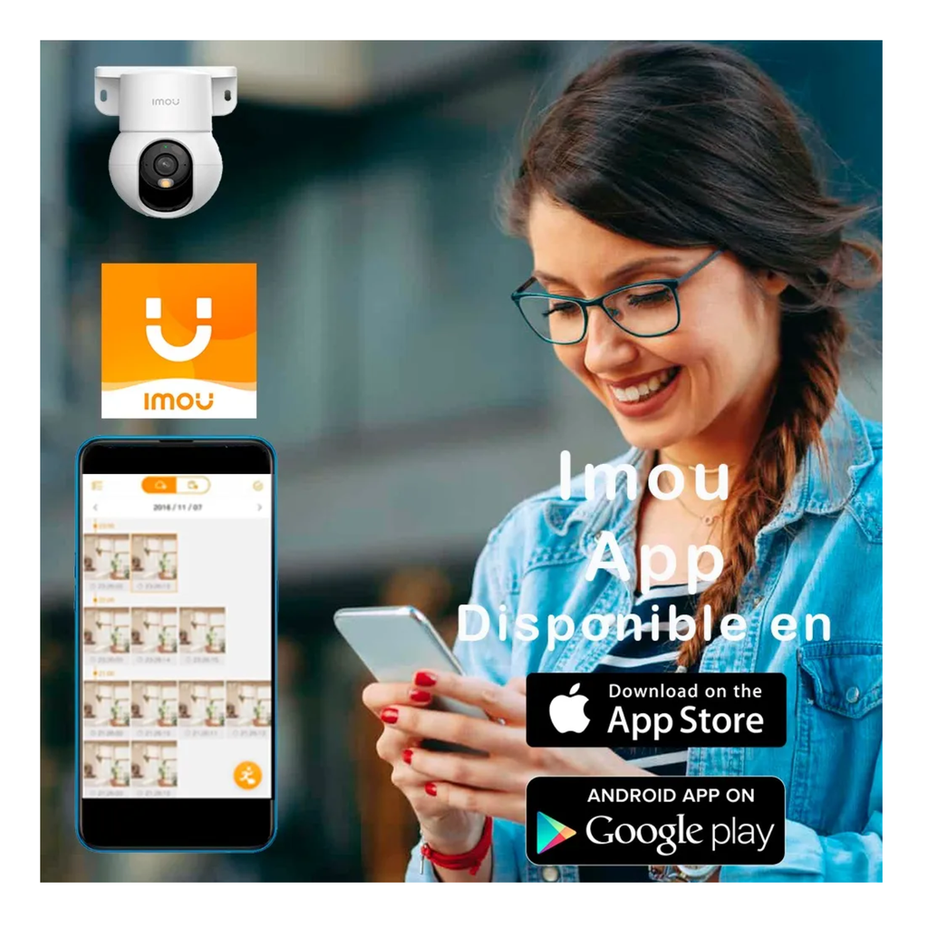 IMOU Ranger Mini 3MP (IPC-K2MN-3H1WE-imou)- Cámara IP Domo Motorizado WiFi de 3MP con IA, autotracking, audio bidireccional, sirena y micrófono integrados