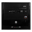 Gabinete Connect con Fuente de Poder | Kit Completo 4-en-1: Teclado USB, Mouse Óptico, Bocinas Jack 3.5mm | Color Negro