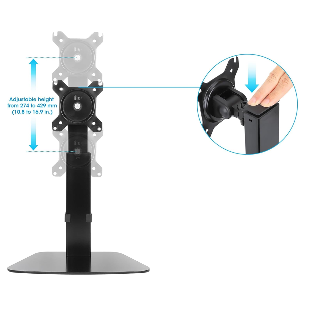 Suporte Articulado de Mesa Manhattan 461894 com Pistão a Gás para Monitores de 15" a 32"