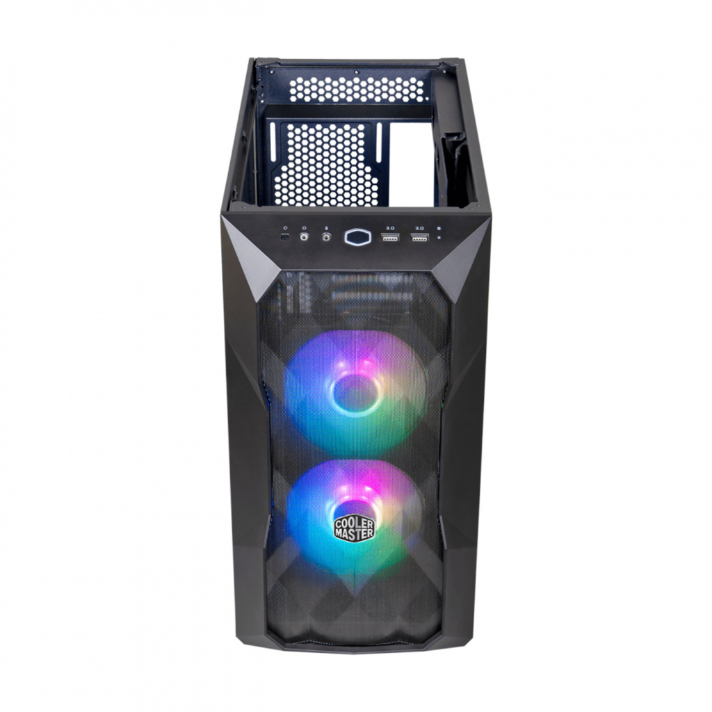 Gabinete Cooler Master TD300 Mesh ARGB Negro Crystal Design Media Torre Micro-ATX