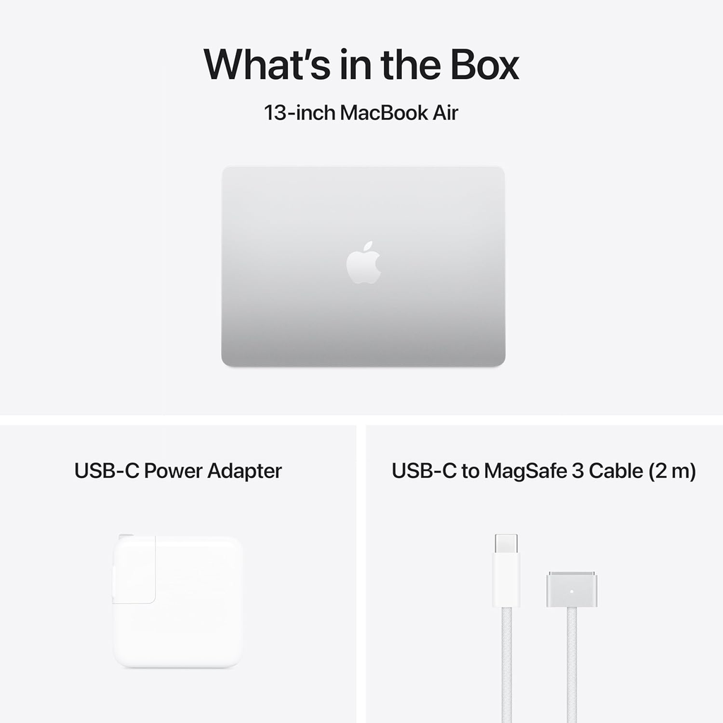 Apple MacBook Air 2025 | Chip M4 (10-core CPU) | 16GB RAM | 256GB SSD | Pantalla 13.6″ Liquid Retina | Color Silver (Plata) | Nueva y Sellada