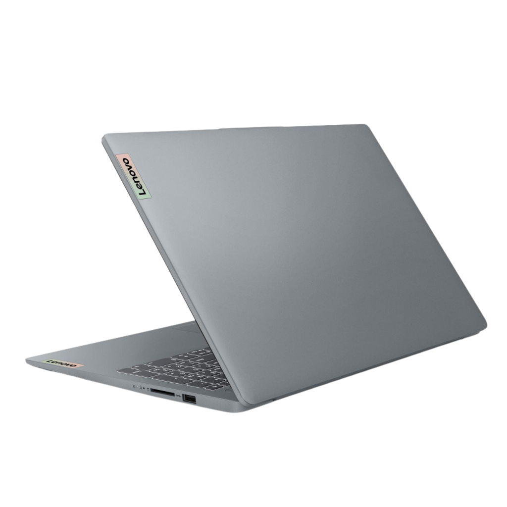 Laptop Lenovo Slim 3 15" FHD IPS - AMD Ryzen 5 7520U, 512GB SSD / 8GB RAM, Teclado Retroiluminado, Lector de Huella, Artic Grey