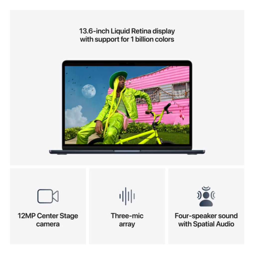 Apple 2026 MacBook Air M5 10-core CPU 8-core GPU 512GB SSD 16GB 13" (2560x1664) Mac OS MIDNIGHT Backlit Keyboard FP Reader