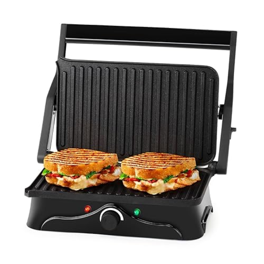 DOMINION Panini Maker & Grill Stainless Steel – Versatilidad Gourmet y Potencia en su Cocina