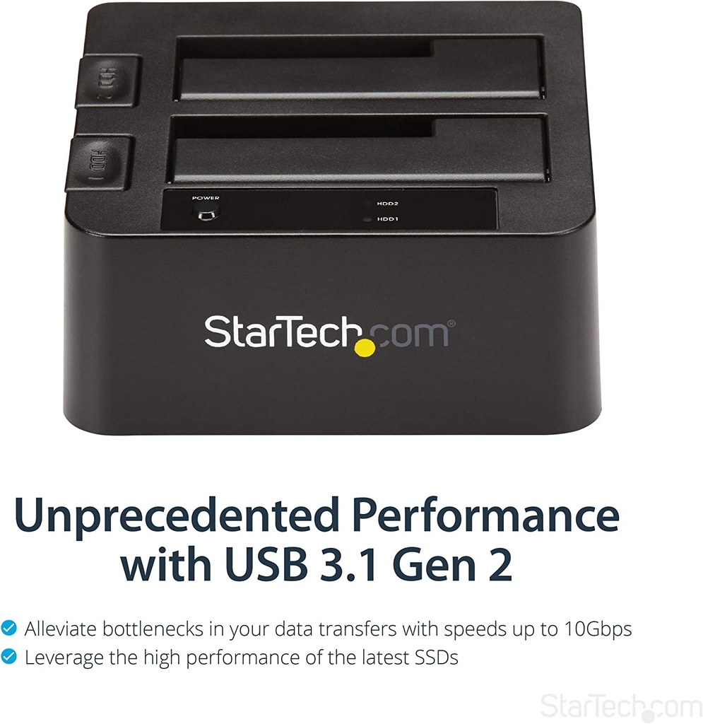 StarTech.com USB 3.1 (10Gbps) Dual-Bay Dock for 2.5"/3.5" SATA SSD/HDDs with UASP