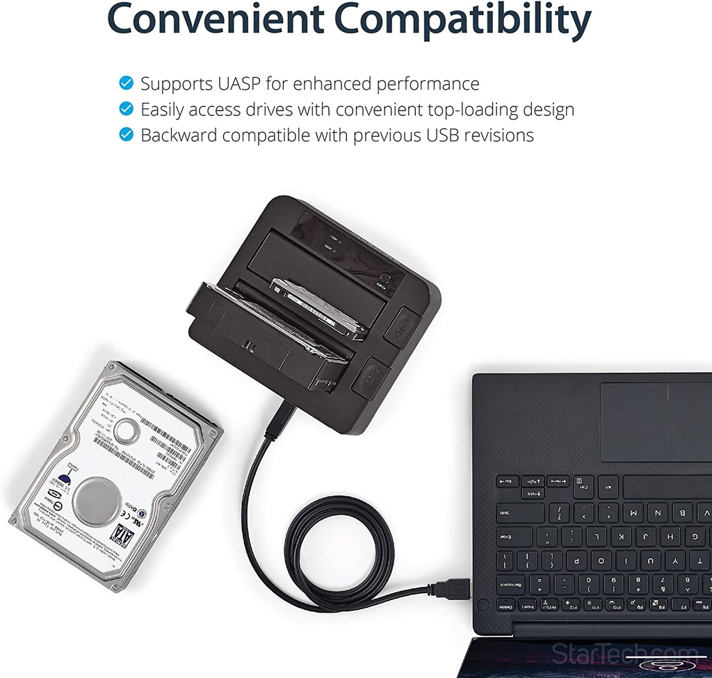 StarTech.com USB 3.1 (10Gbps) Dual-Bay Dock for 2.5"/3.5" SATA SSD/HDDs with UASP
