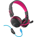 JLab JBuddies Play Gaming Wireless Kids Headset, Pink, 22+ Hour Bluetooth 5 Playtime 60ms Super-Low Latency for Mobile Gameplay, Retractable Boom Mic, AUX Cord Compatible w/Gaming Consoles