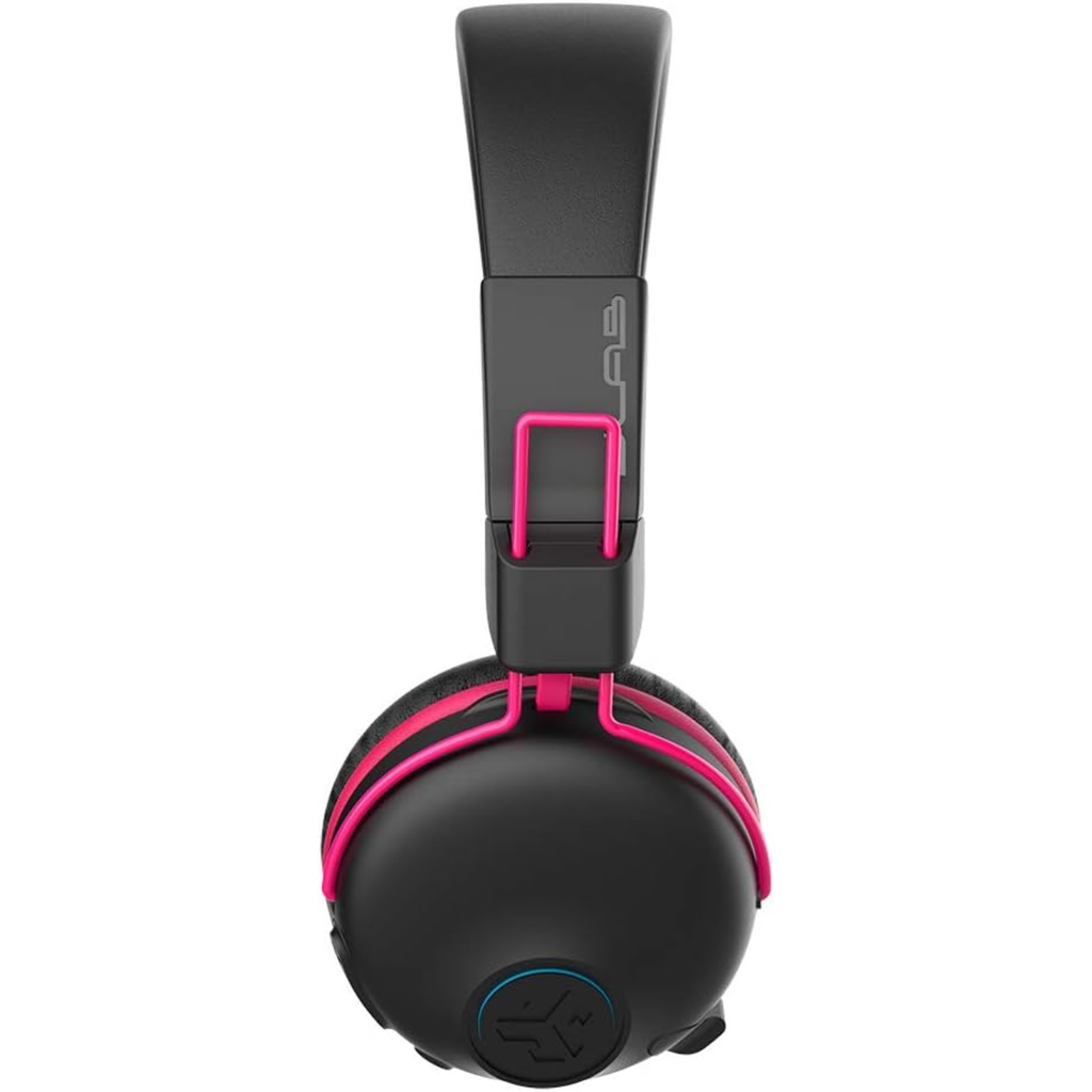 JLab JBuddies Play Gaming Wireless Kids Headset, Pink, 22+ Hour Bluetooth 5 Playtime 60ms Super-Low Latency for Mobile Gameplay, Retractable Boom Mic, AUX Cord Compatible w/Gaming Consoles