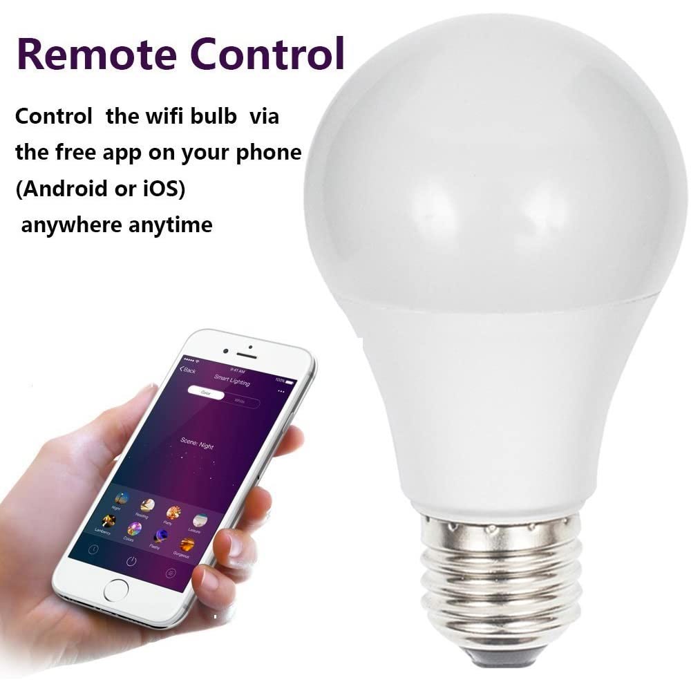 Foco Inteligente De Colores Con Wifi, Luz Led RGB, Compatible IOS