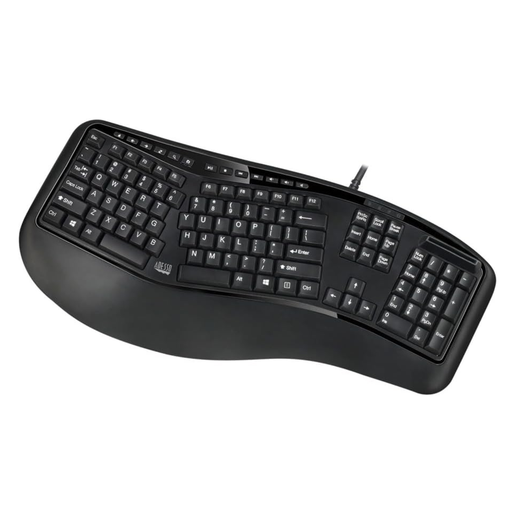 Adesso TruForm AKB-150SB Teclado Ergonómico USB con Lector Smart Card
