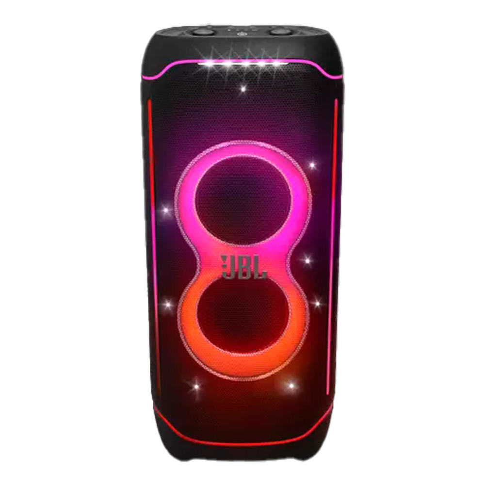 JBL Partybox Ultimate - Multi Purpose Party Speaker, with Wi-fi & Bluetooth Connectivity, Lightshow, IPx4 Slashproof, Dual Mic & Guitar Inputs, Handle & Sturdy Wheels, Black
