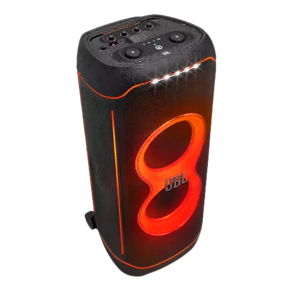 JBL Partybox Ultimate - Multi Purpose Party Speaker, with Wi-fi & Bluetooth Connectivity, Lightshow, IPx4 Slashproof, Dual Mic & Guitar Inputs, Handle & Sturdy Wheels, Black