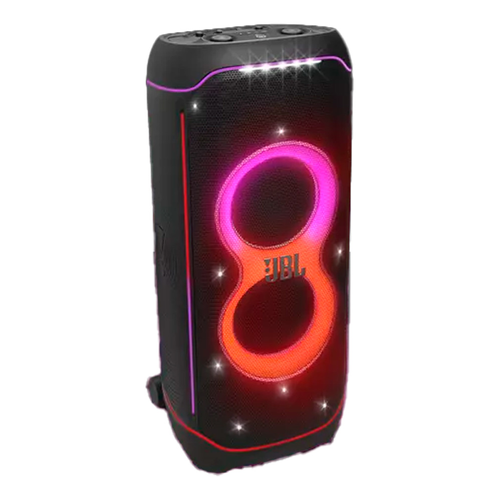 JBL Partybox Ultimate - Multi Purpose Party Speaker, with Wi-fi & Bluetooth Connectivity, Lightshow, IPx4 Slashproof, Dual Mic & Guitar Inputs, Handle & Sturdy Wheels, Black