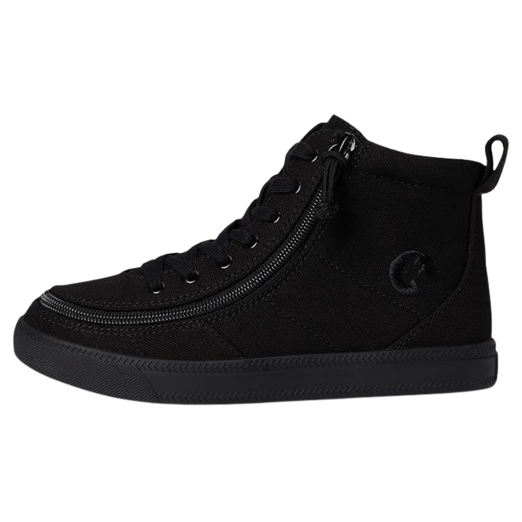 BILLY Footwear Toddler Harmon Sneakers - Black 5T: Zipper & Lace Up, Cushioned Insole, Non Marking Sole