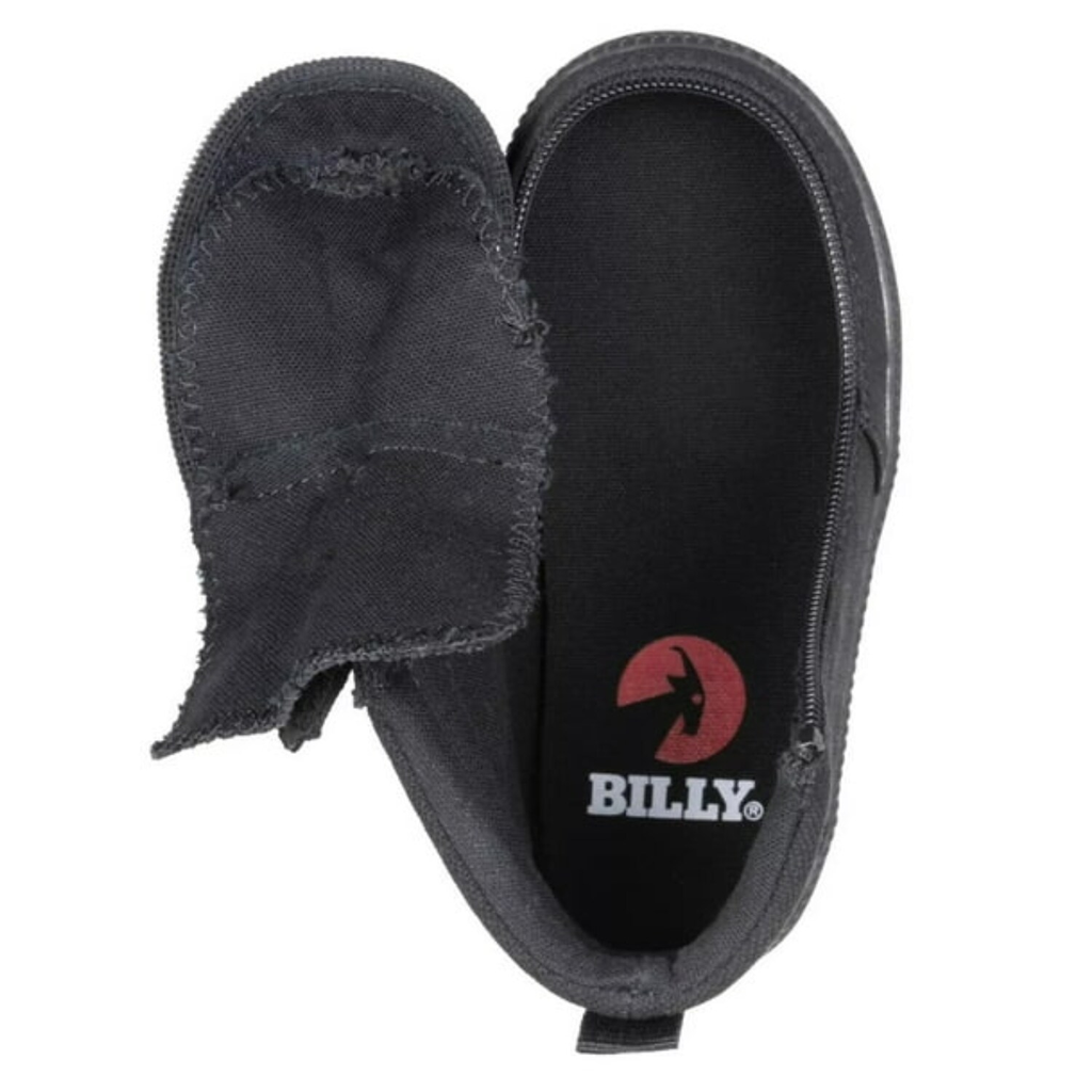 BILLY Footwear Toddler Harmon Sneakers - Black 5T: Zipper & Lace Up, Cushioned Insole, Non Marking Sole