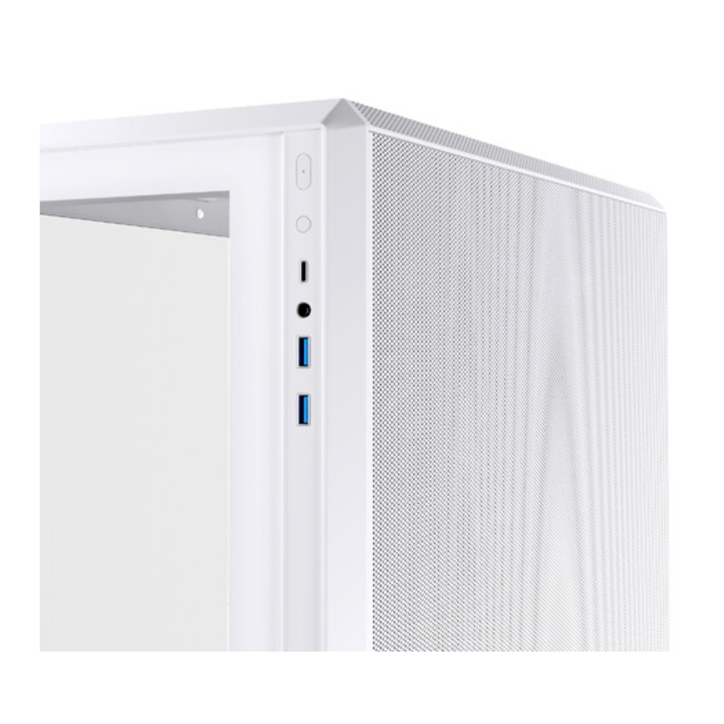Gabinete Gamer EINAREX ZM800 RGB Version White - Chasis Mid-Tower ATX, Panel Frontal de Alto Flujo de Aire (Mesh), Vidrio Templado, Iluminación RGB, Blanco (EXCS-ZM-800R-W)
