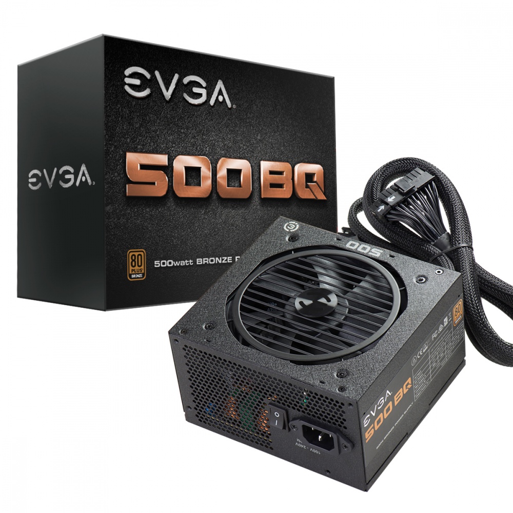 Fuente de Poder EVGA 500 BQ 80 PLUS Bronze, 24-pin ATX, 120mm, 500W - Negro