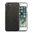 Funda de piel vegana para iPhone 7 Candiwirez - Cocodrilo Negro / Dorado